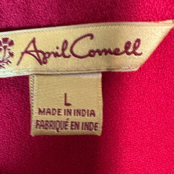 Agil Comell women’s tunic blouse button-down red embroidered roll tab sleeve - Picture 5 of 10